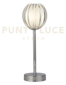 Lampada da tavolo blossom 1lt, metallo cromato, paralume in acrilic