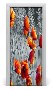 Adesivo per porta interna Poppies da campo 75x205 cm