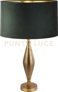 Lampada da tavolo rye - metallo ottone anticato e paralume in vellu