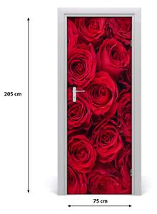 Sticker porta rosa rossa 75x205 cm