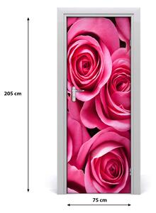 Poster adesivo per porta Rose rosa 75x205 cm