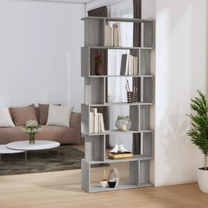 Libreria/divisorio grigio sonoma 80x24x192 cm legno multistrato