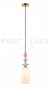 Lampadario a sospensione led ceramica e vetro