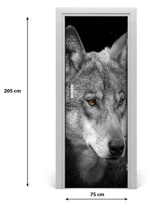 Poster adesivo per porta Ritratto di un lupo 75x205 cm