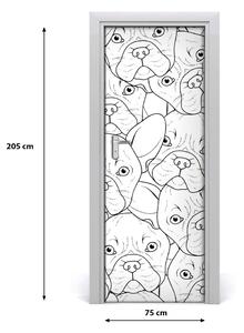 Sticker porta Bulldog francesi 75x205 cm