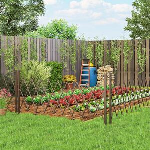VivaGarden Recinzione per Giardino a Larghezza Regolabile in Metallo e Alluminio 250x31x103.5 cm colore Marrone