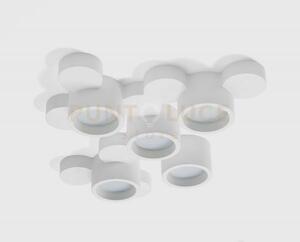 Chio lampada da soffitto 5 luci attacco gx53 in linea in gesso bianco