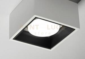 Nasso soffitto 1 luce attacco gx53 quadrata nero in gesso e allumi