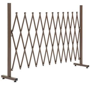 VivaGarden Recinzione per Giardino a Larghezza Regolabile in Metallo e Alluminio 300x31x103.5 cm colore Marrone Scuro