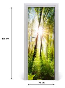 Adesivo per porta interna Il sole nella foresta 75x205 cm