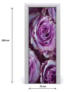 Poster adesivo per porta Rose viola 75x205 cm