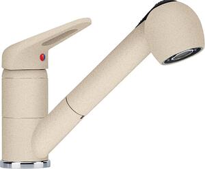Franke Rubinetto Cucina Miscelatore con Doccetta Estraibile Monocomando Canna Bassa colore Avena - 115.0470.665 NOVARA-PLUS