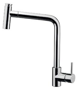 CROLLA Rubinetto Cucina Miscelatore con Doccetta Estraibile Monocomando a T colore Cromo - ES 7770 CR Metropolitan