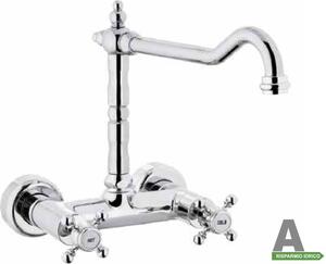 Argo Rubinetto Cucina Miscelatore a Muro Doppio Comando finitura Cromo - CU 0870 Amsterdam