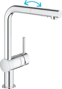 GROHE Rubinetto Cucina Miscelatore con Doccetta Estraibile Monocomando colore Cromo - Serie Minta - 30274000