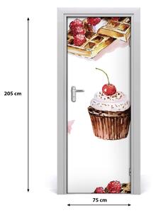 Adesivo per porta Muffin e waffle 75x205 cm