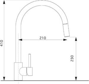 CROLLA Rubinetto Cucina Miscelatore con Doccetta Estraibile Monocomando finitura Cromo - ES 7790 CR Fred
