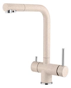 Plados Rubinetto Cucina Miscelatore con Doccetta Estraibile Monocomando in Microultragranit colore Beige - NEMO - FLO55 - UG94