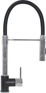 Plados Rubinetto Cucina Miscelatore con Doccetta Monocomando a Doppio Getto colore Cromo 40 + Black Matt UG70 - SHOWERMID