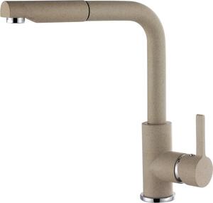 ELLECI Rubinetto Cucina Miscelatore con Doccetta Estraibile Monocomando in Granitek colore 51 Avena - MGKC0251