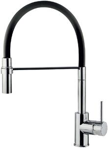 CROLLA Rubinetto Cucina Miscelatore con Doccetta Estraibile Monocomando con Canna Nera colore Cromo - ES 593 CR Mojito