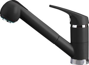Plados Rubinetto Cucina Miscelatore Lavello con Doccetta Estraibile Monocomando in Ultragranit Nero UG 70 - PLUSMIXEXT