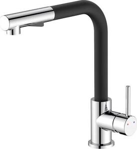 Idro Bric Rubinetto Cucina Miscelatore Lavello con Doccetta Estraibile Phoenix Cromo e Nero - SCARUB1090NE