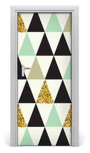 Adesivo per porta interna Triangoli colorati 75x205 cm