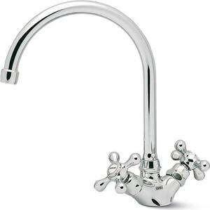 CROLLA Rubinetto Cucina Miscelatore Lavello Monocomando a Canna Alta colore Cromo - 900ECR Cusio