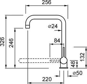 ELLECI Rubinetto Cucina Miscelatore Lavello Monocomando Sottofinestra in Granitek colore Nero G40 - MGKDAN40 Danubio