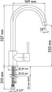 Plados Rubinetto Cucina Miscelatore Monocomando a Canna Alta colore Bianco UG98 - PETRAMIX