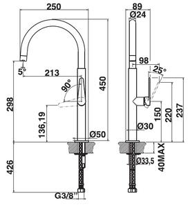 Whirlpool Rubinetto Cucina Miscelatore Monocomando a Canna Alta colore Cromo - FAA 008/IX