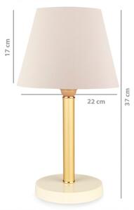 Lampada Da Tavolo 22x37 Cm Design Moderno Paralume Crema Piede Oro Lara