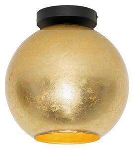 Lampada da soffitto di design nera con vetro oro - Bert