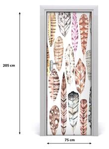 Adesivo per porta Piume colorate 75x205 cm