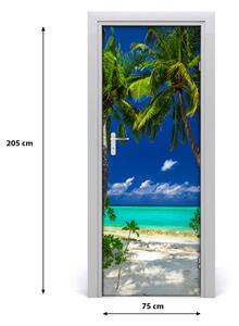 Poster adesivo per porta Spiaggia tropicale 75x205 cm