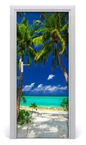 Poster adesivo per porta Spiaggia tropicale 75x205 cm