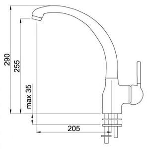 ELLECI Rubinetto Cucina Miscelatore Monocomando in Granitek colore Avena 51 - Linea Po MGKPO51