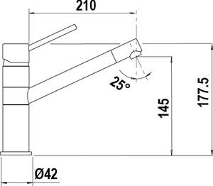 SCHOCK Rubinetto Cucina Miscelatore Monocomando Cromato G3/8, 5 cm Canna Girevole - 40510.80