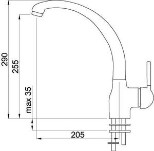 ELLECI Rubinetto Cucina Miscelatore Monocomando in Metaltek colore Titanio 73 - MMKPO73 Po