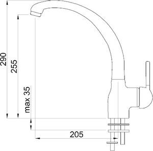 ELLECI Rubinetto Cucina Miscelatore Monocomando in Granitek colore Titanio 68 - MGKPO68 Po