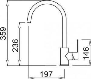 ELLECI Rubinetto Cucina Miscelatore Monocomando in Granitek colore Nero G40 - MGKBRI40 Bridge