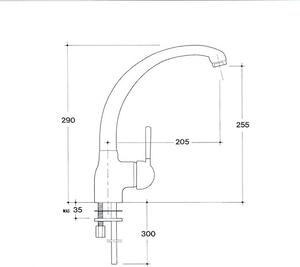 CROLLA Rubinetto Cucina Miscelatore Monocomando Lucidato colore Cromo - 8270 CR