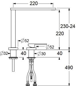Apell Rubinetto Cucina Miscelatore Monocomando Telescopico a Canna Alta colore Cromo - APL1260CR
