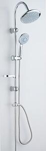 Effe Saliscendi Soffione + Doccetta 5 Getti Edera Acciaio InoxTubo mm 22 + Flexcm 150 + D.mm 82