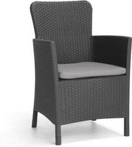 ALLIBERT Salotto da Giardino con 2 Poltrone e Tavolino con Cuscini in Rattan PE colore Antracite - Balcony set