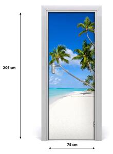 Sticker porta Spiaggia tropicale 75x205 cm