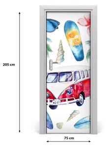 Adesivo per porta Set di surfisti 75x205 cm