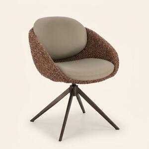 Bizzotto Poltrona Moderna in Tessuto Girevole 360 Imbottita Con Braccioli Dimensioni 60x62 cm colore Mattone - Averik