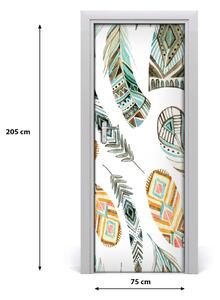 Sticker porta Piume etniche 75x205 cm
